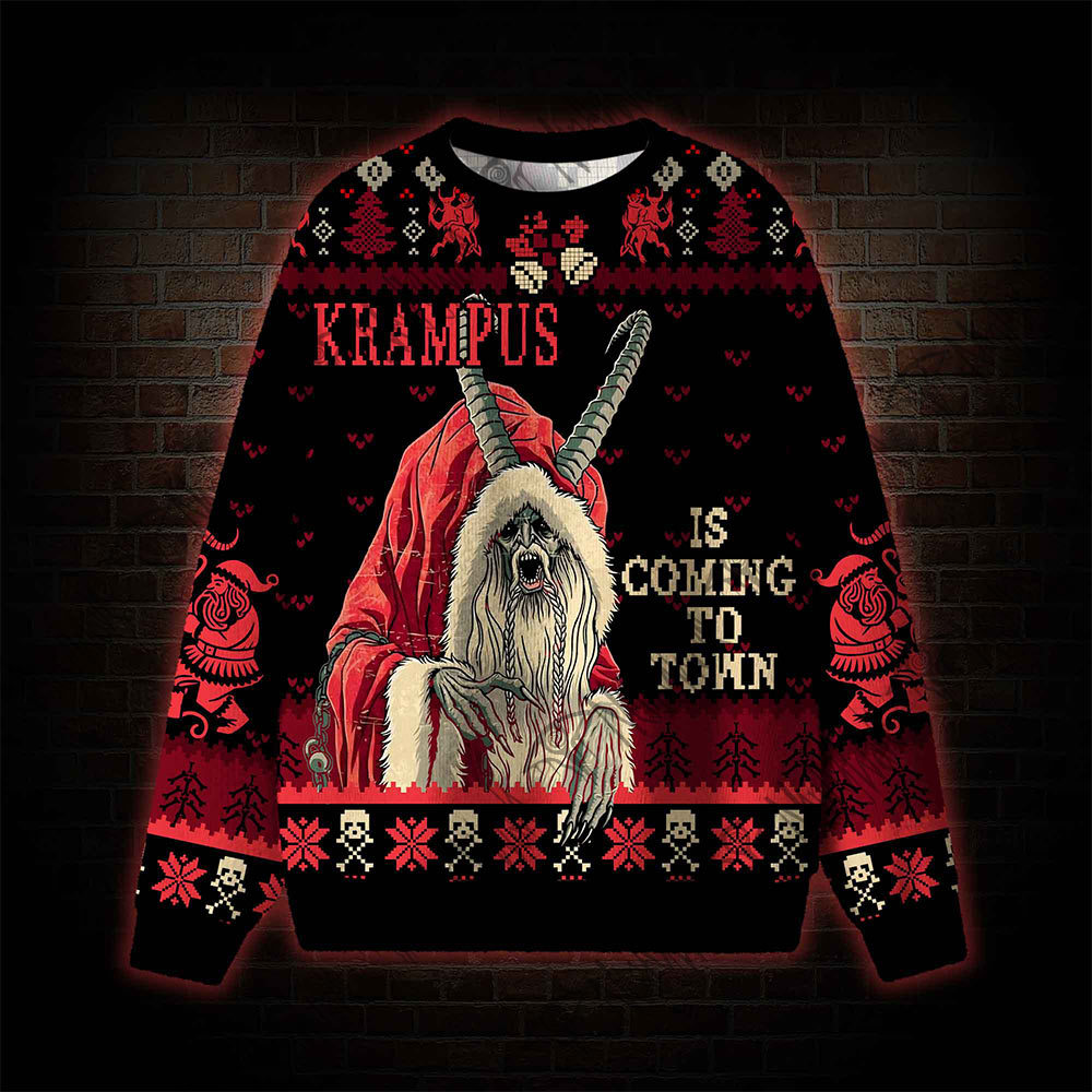 Krampus is Coming to Town Ugly Sweatshirts