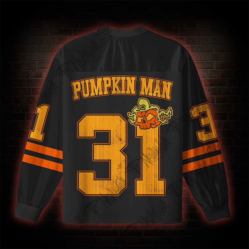 Pumpkin Man V-Neck Long Sleeve Jersey
