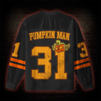 Pumpkin Man V-Neck Long Sleeve Jersey