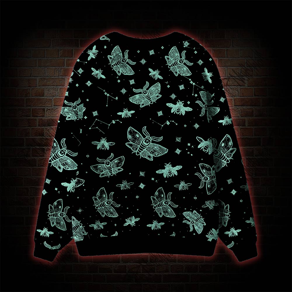 Midnight Flying Insects Cardigan Sweater