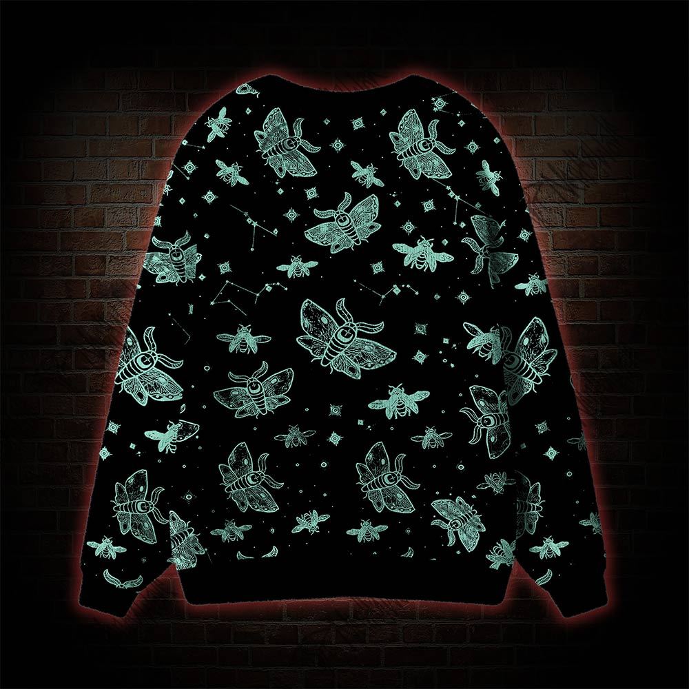 Midnight Flying Insects Cardigan Sweater