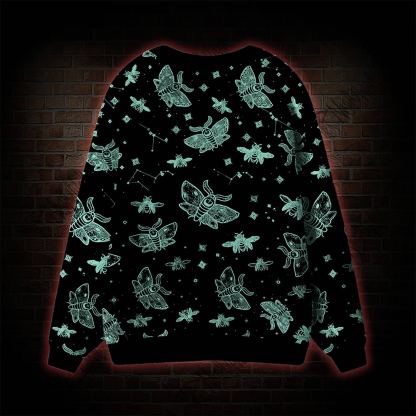 Midnight Flying Insects Cardigan Sweater