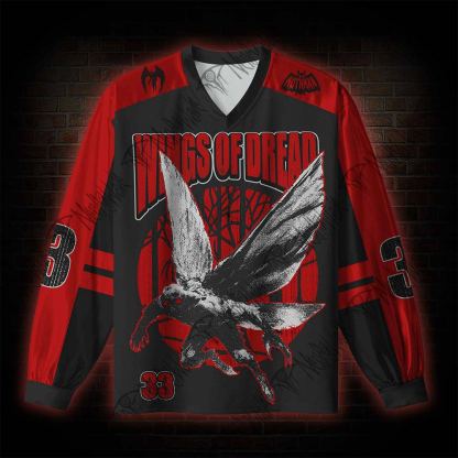 Mothman Cryptid V-Neck Long Sleeve Jersey