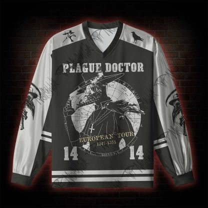 Vintage Plague Doctor V-Neck Long Sleeve Jersey