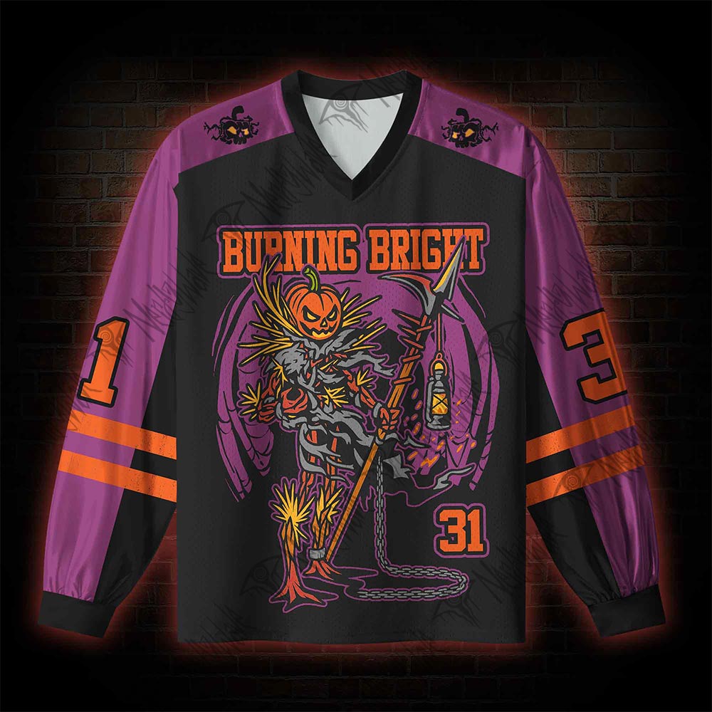 Pumpkin Man 31 Horror V-Neck Long Sleeve Jersey