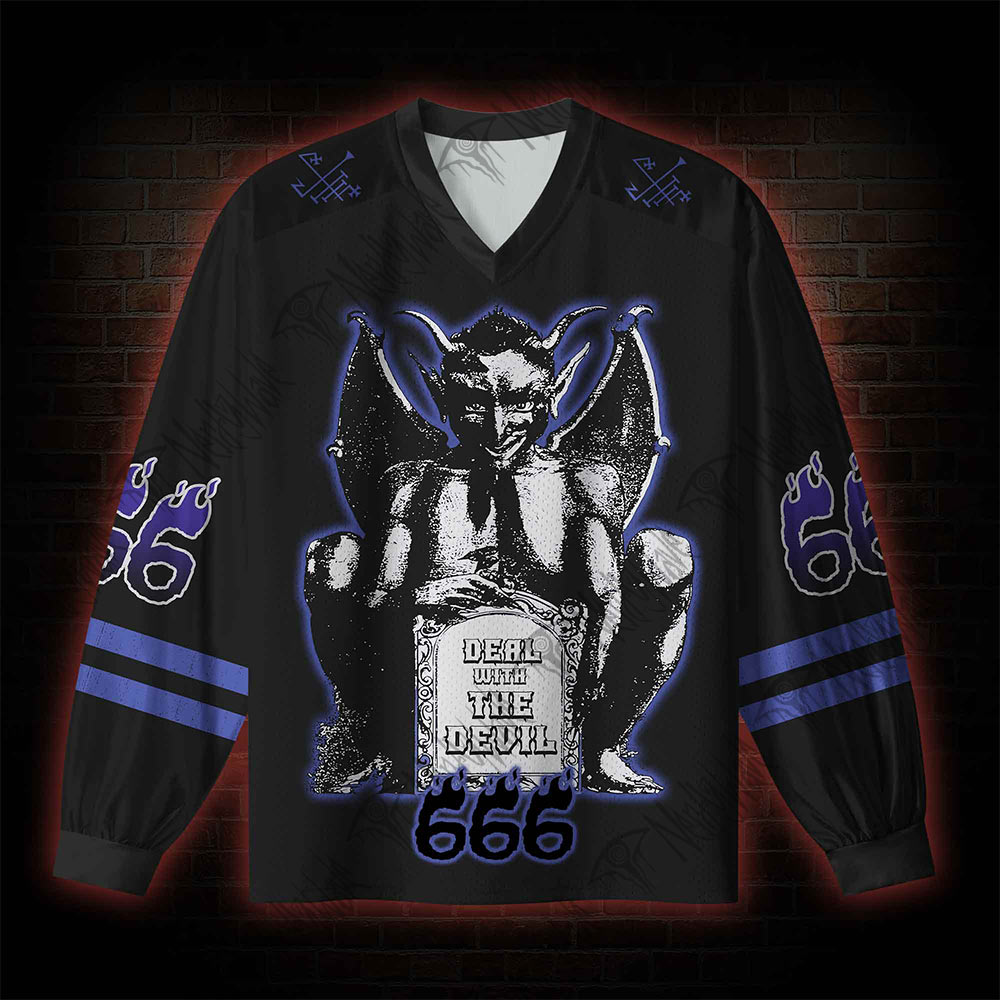 Deal with the Devil V-Neck Long Sleeve Jersey