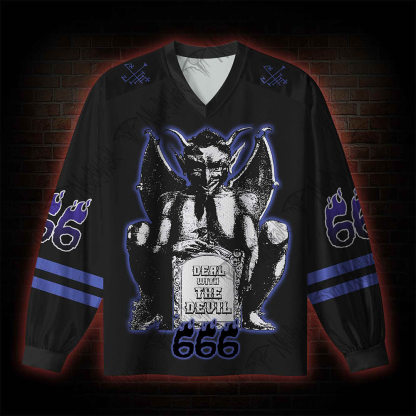 Deal with the Devil V-Neck Long Sleeve Jersey