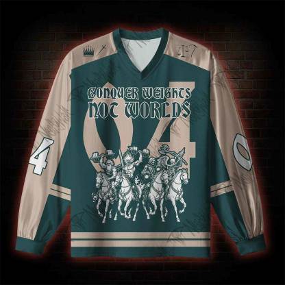 Conquer Weights Not Worlds V-Neck Long Sleeve Jersey