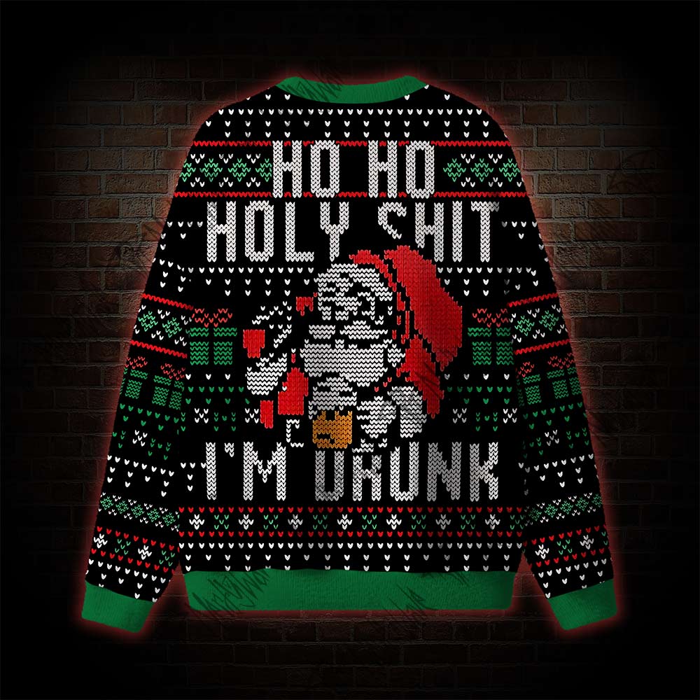 Santa Claus Ho Ho Holy Shit I’m Drunk Ugly Sweatshirts