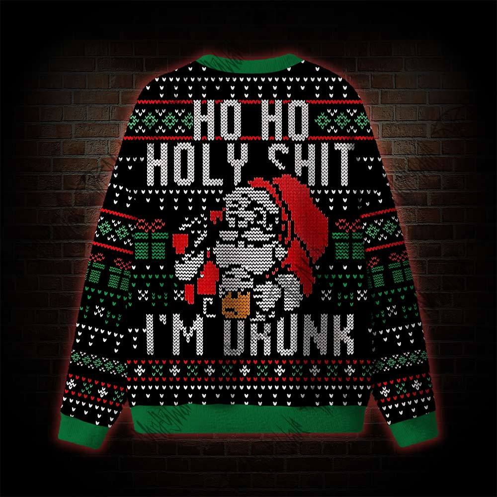 Santa Claus Ho Ho Holy Shit I’m Drunk Ugly Sweatshirts