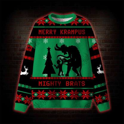 Merry Krampus Mighty Brats Ugly Sweatshirts