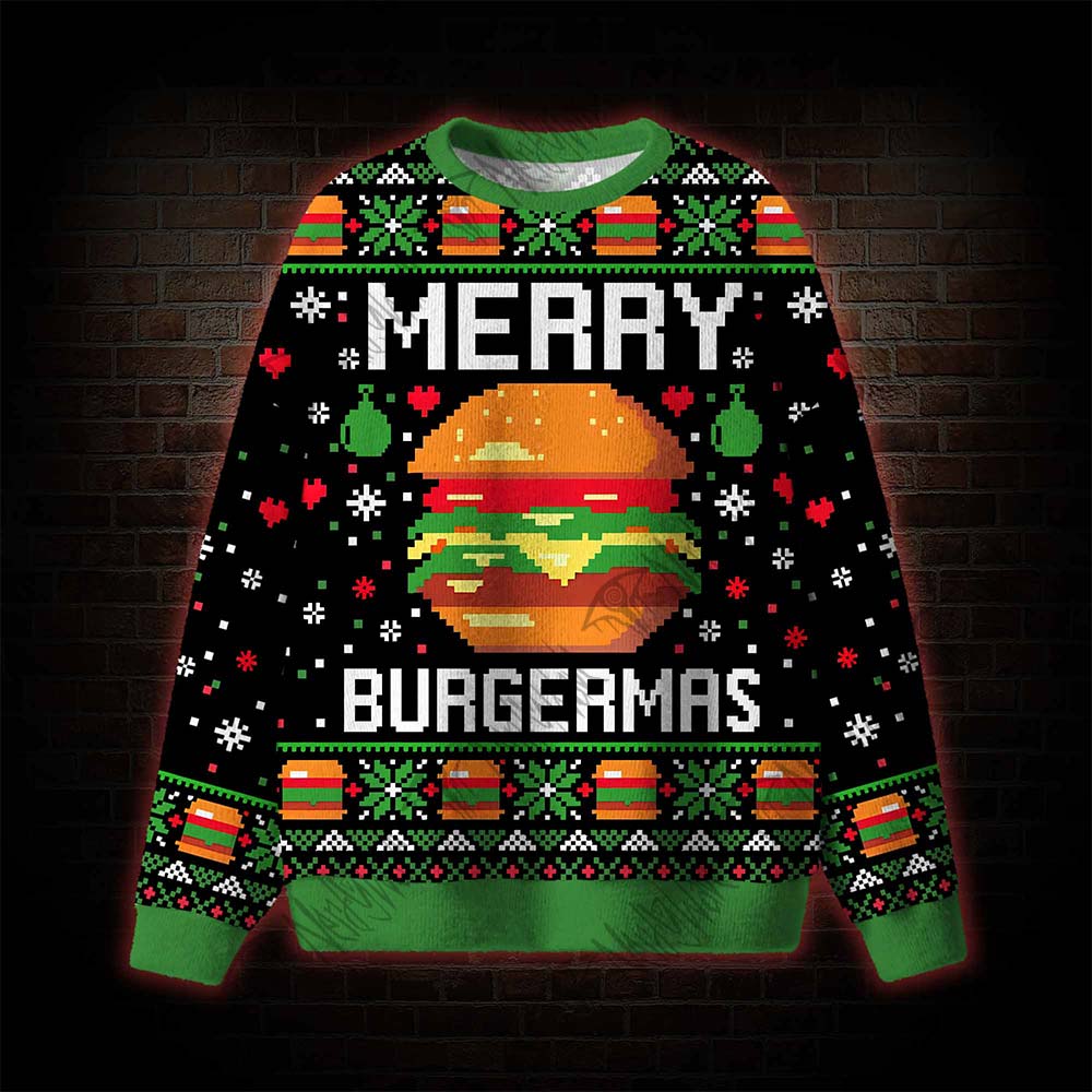 Merry Burgermas Ugly Sweatshirts