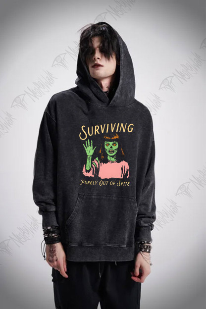 Surviving Purely Out Of Spite Washed Hoodie