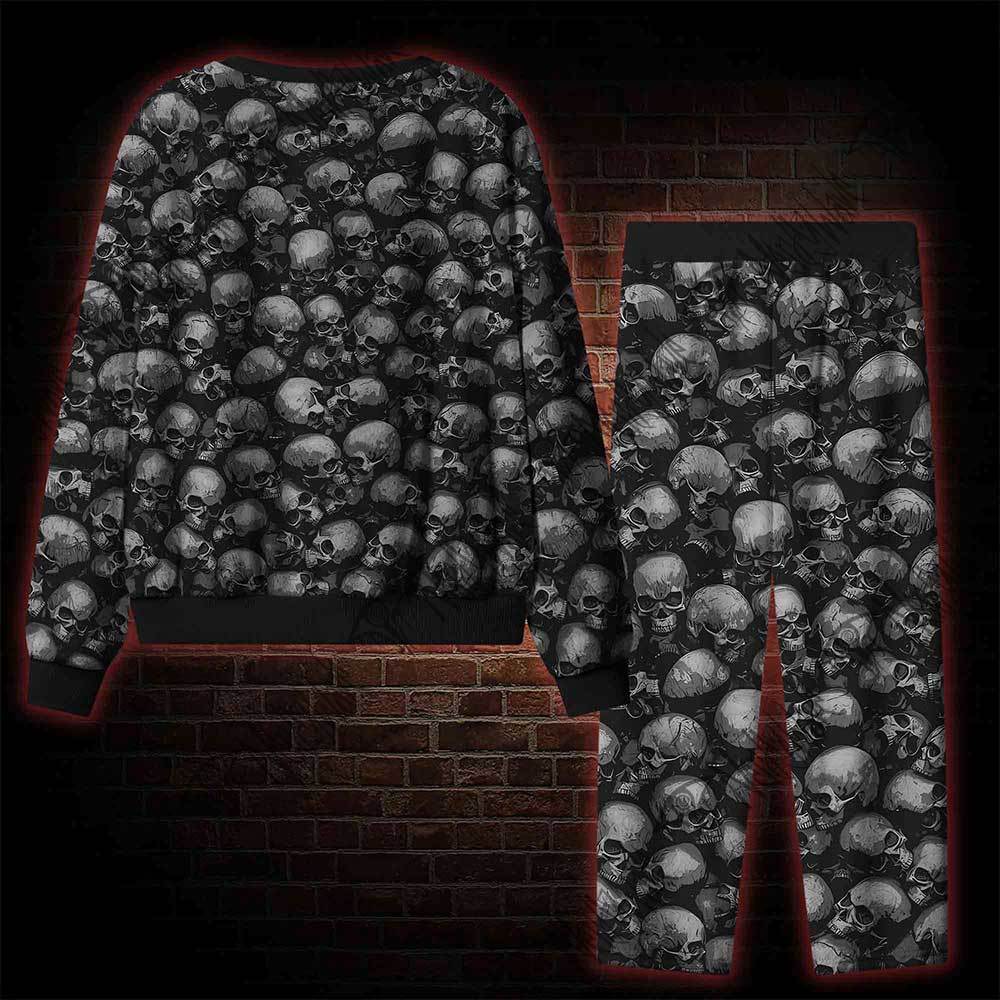 A Wall Of Skeletons Cozy Pajama Sets