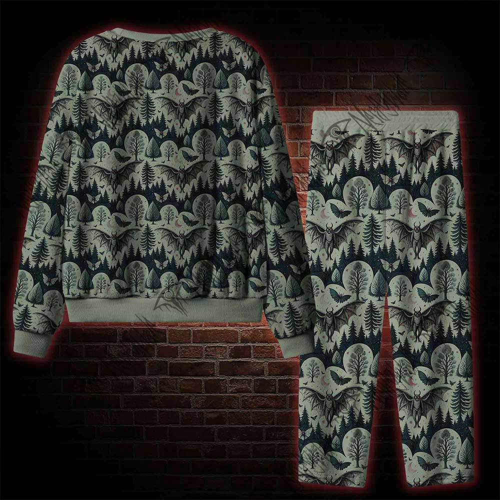 Mothman In The Jungle Cozy Pajama Sets