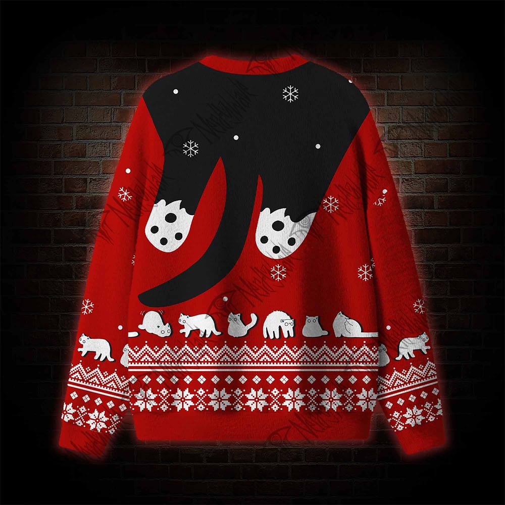 Santa Claus Cat Gingerbread Man Ugly Sweatshirts
