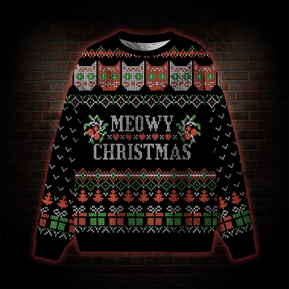 Meowy Christmas Ugly Sweatshirts