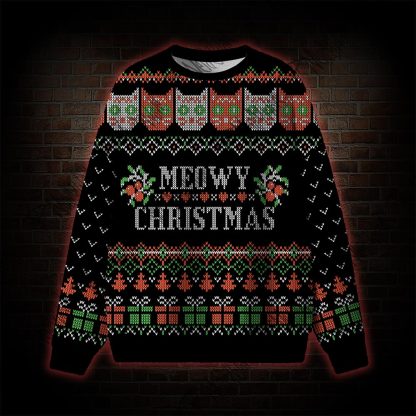 Meowy Christmas Ugly Sweatshirts
