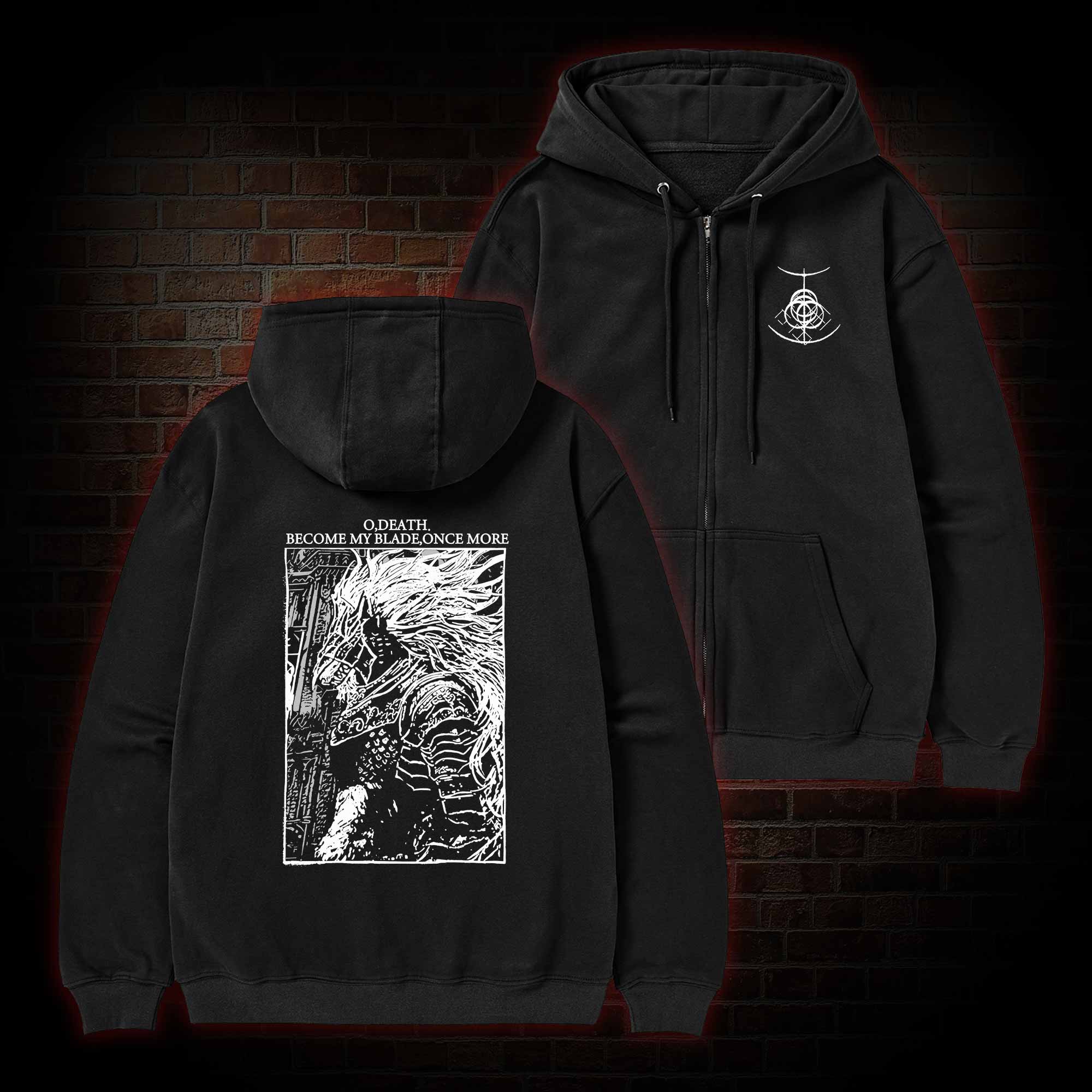 The Black Blade Zipper Hoodie