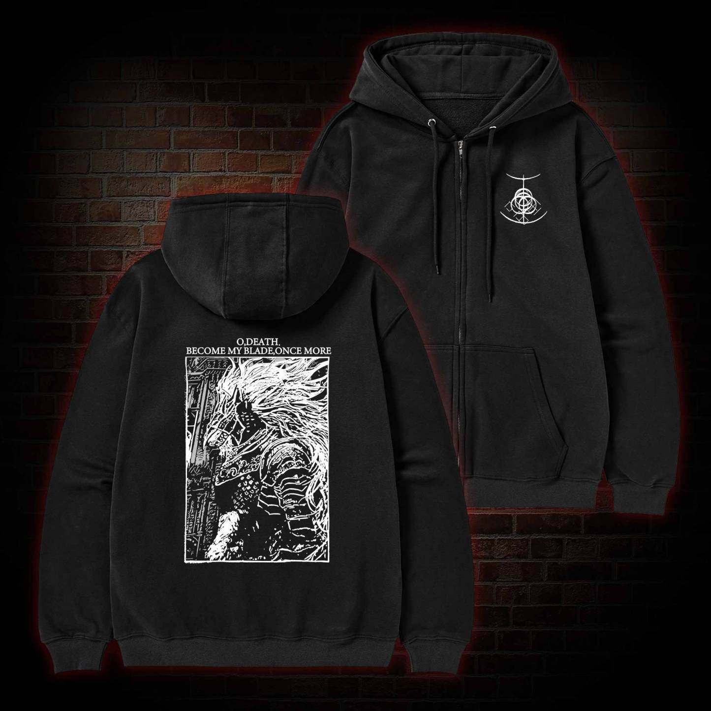 The Black Blade Zipper Hoodie