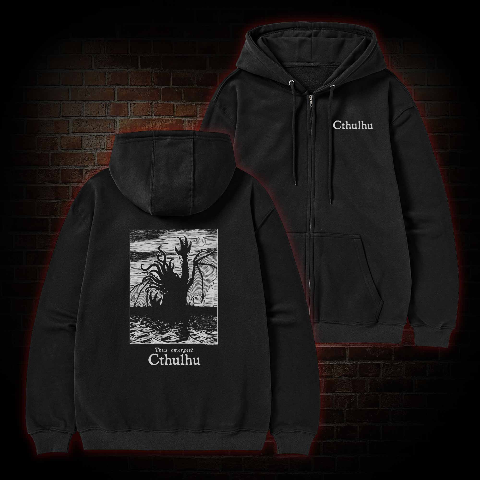 Thus Emergeth Cthulhu Zipper Hoodie