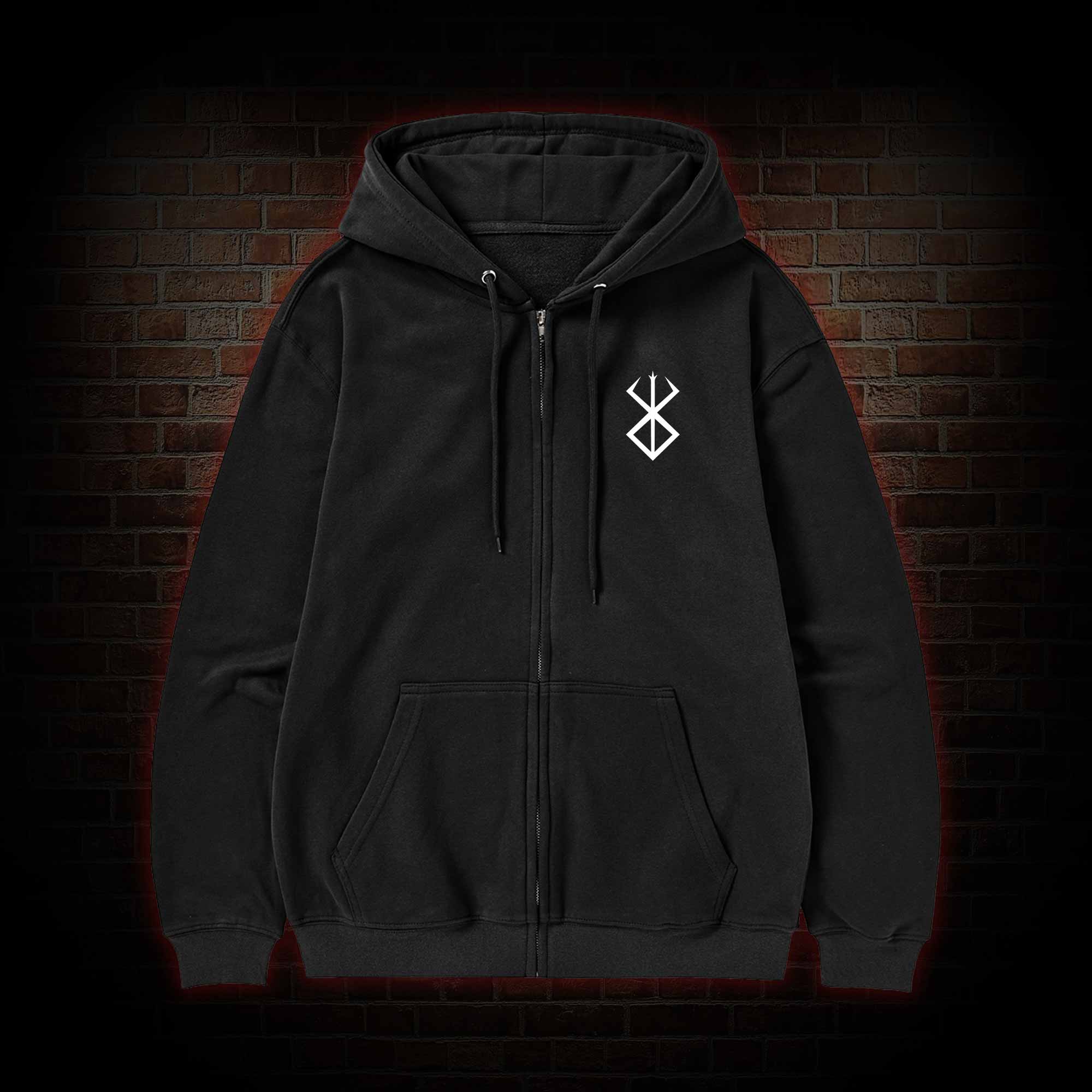 Black Swordsman Zipper Hoodie