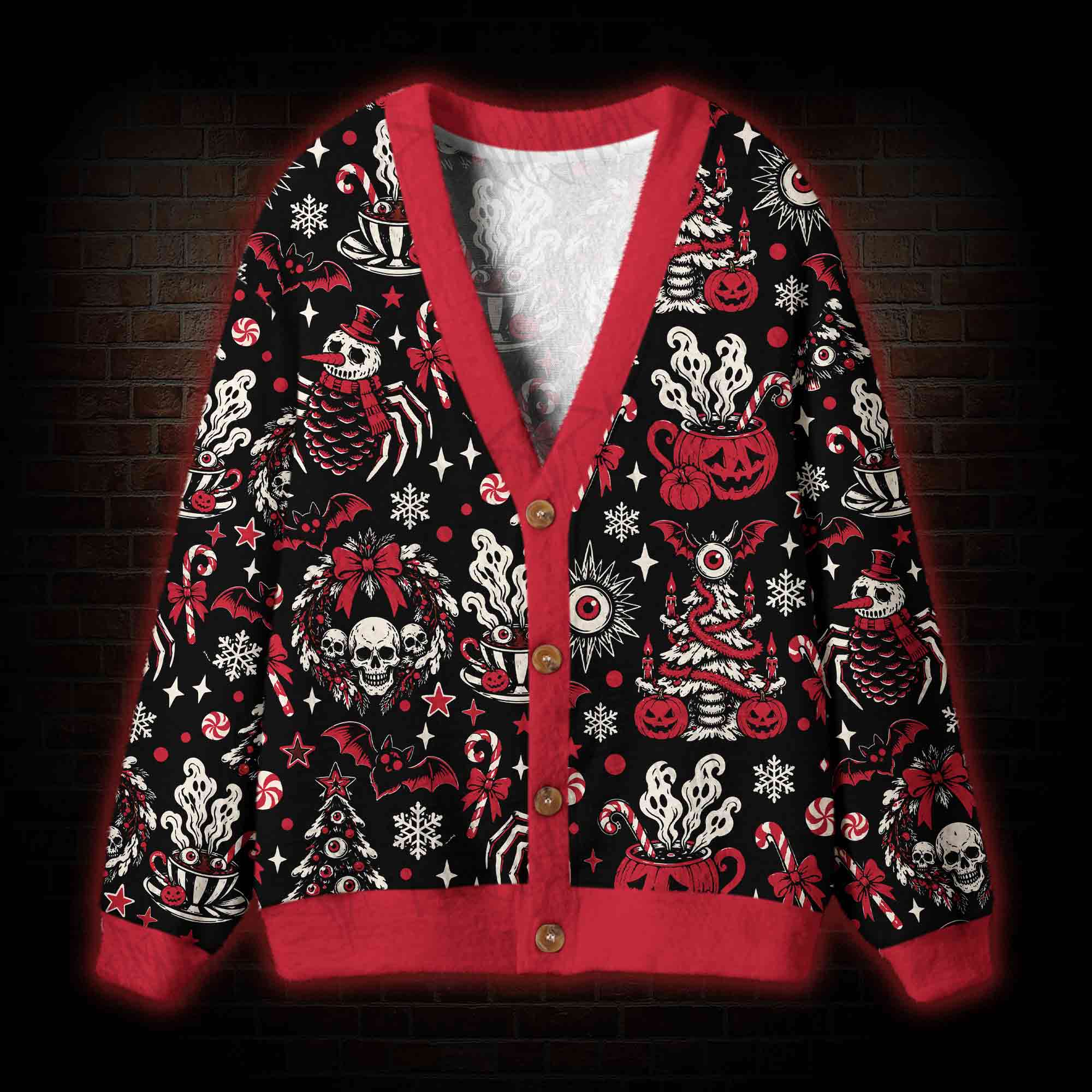 Dark Christmas Cardigan Sweater