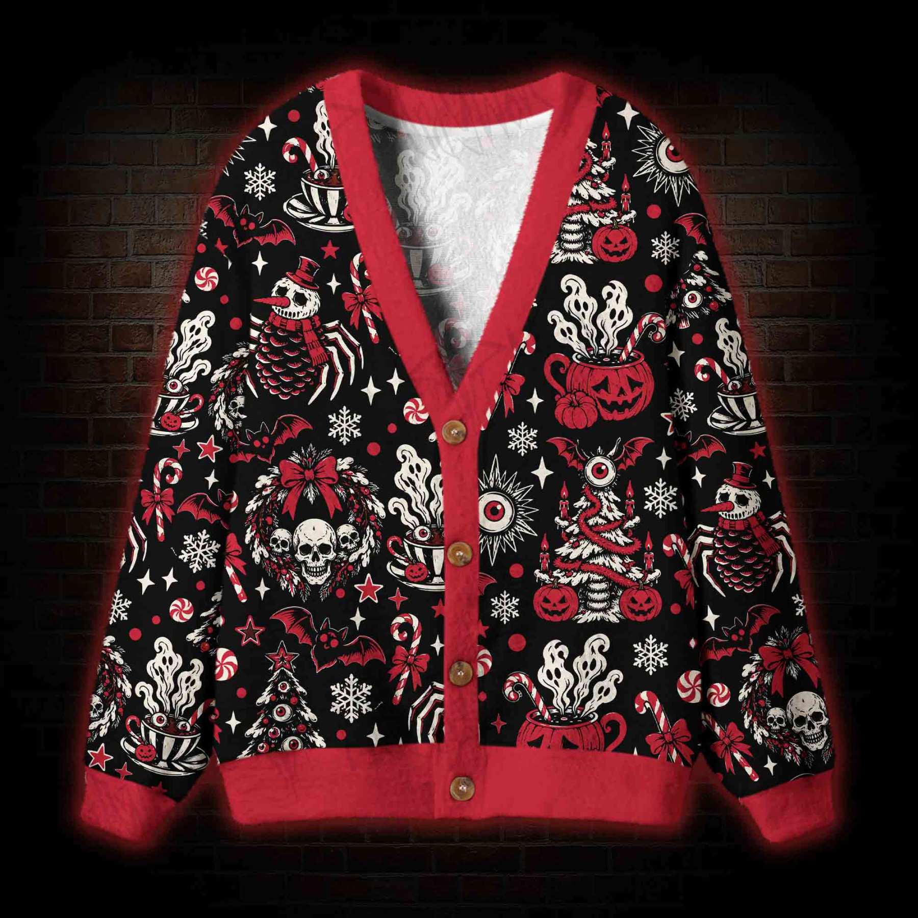 Dark Christmas Cardigan Sweater