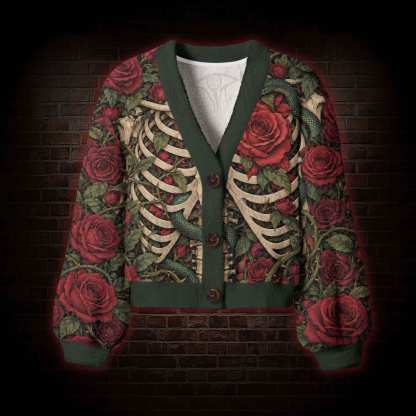 Ribcage Roses Women's Cardigan Sweater