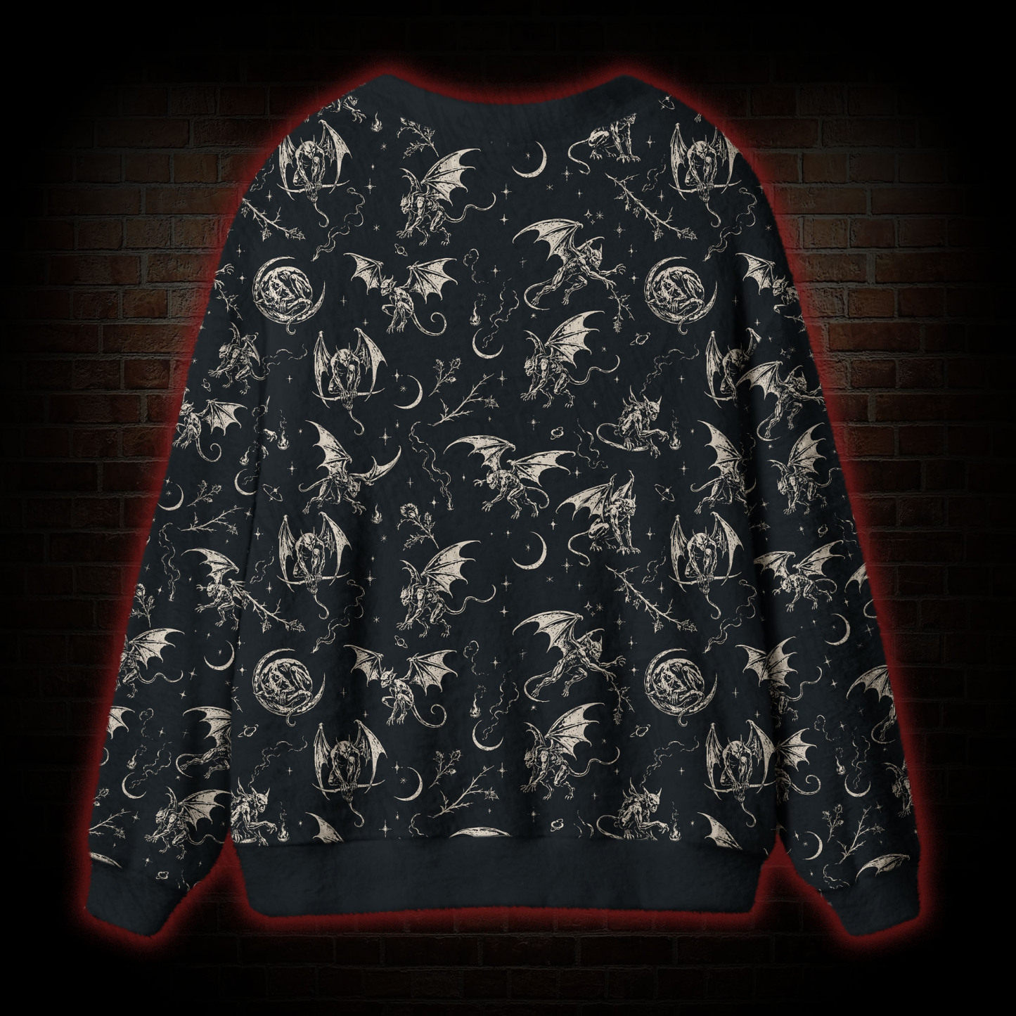 Gargoyle & Demon Cardigan Sweater