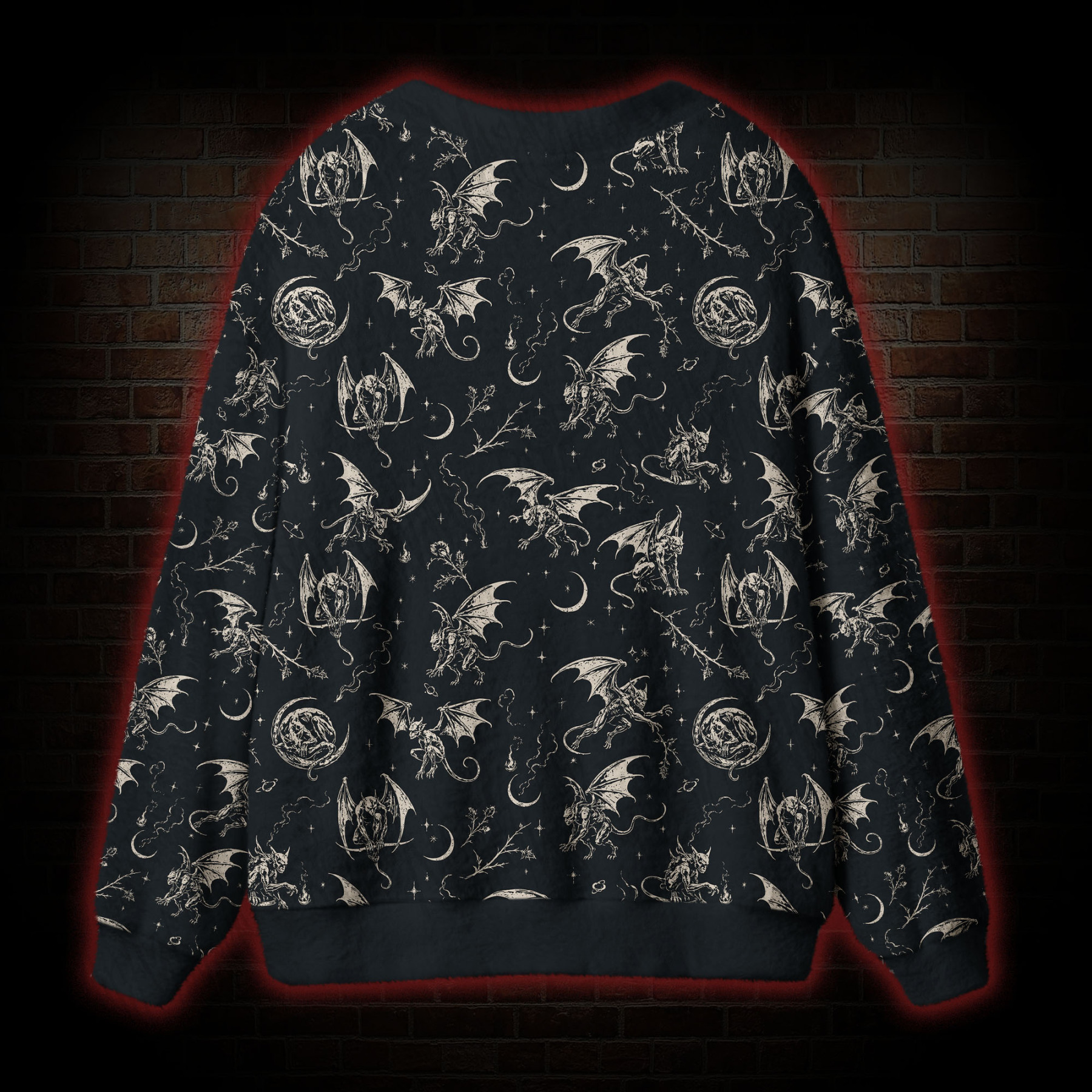 Gargoyle & Demon Cardigan Sweater