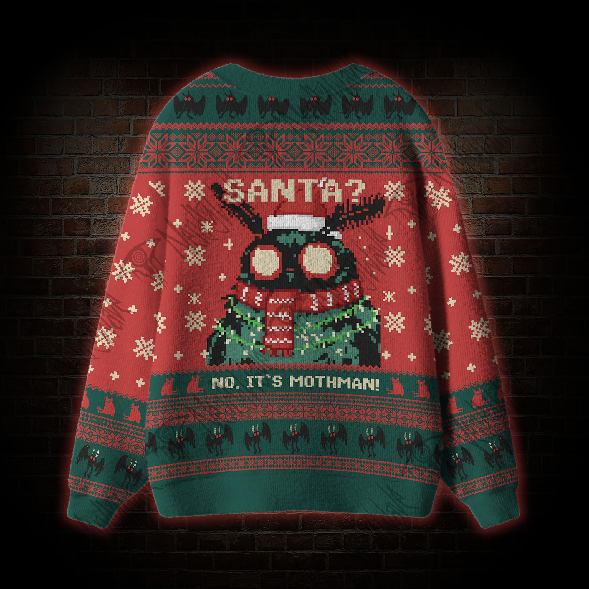 Santa? No It's Mothman Cardigan Sweater