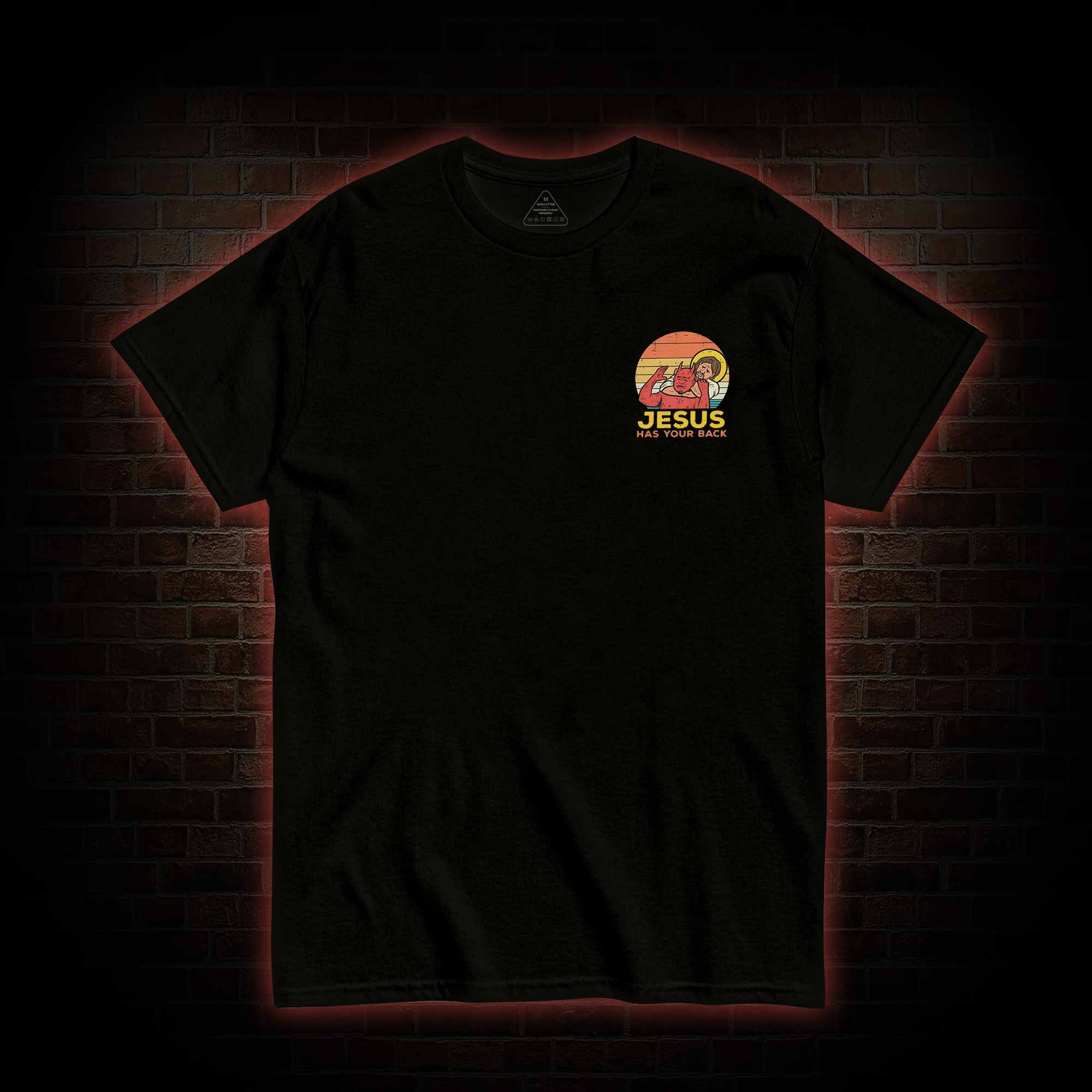 Jesus Has Your Back Back Print T-Shirt