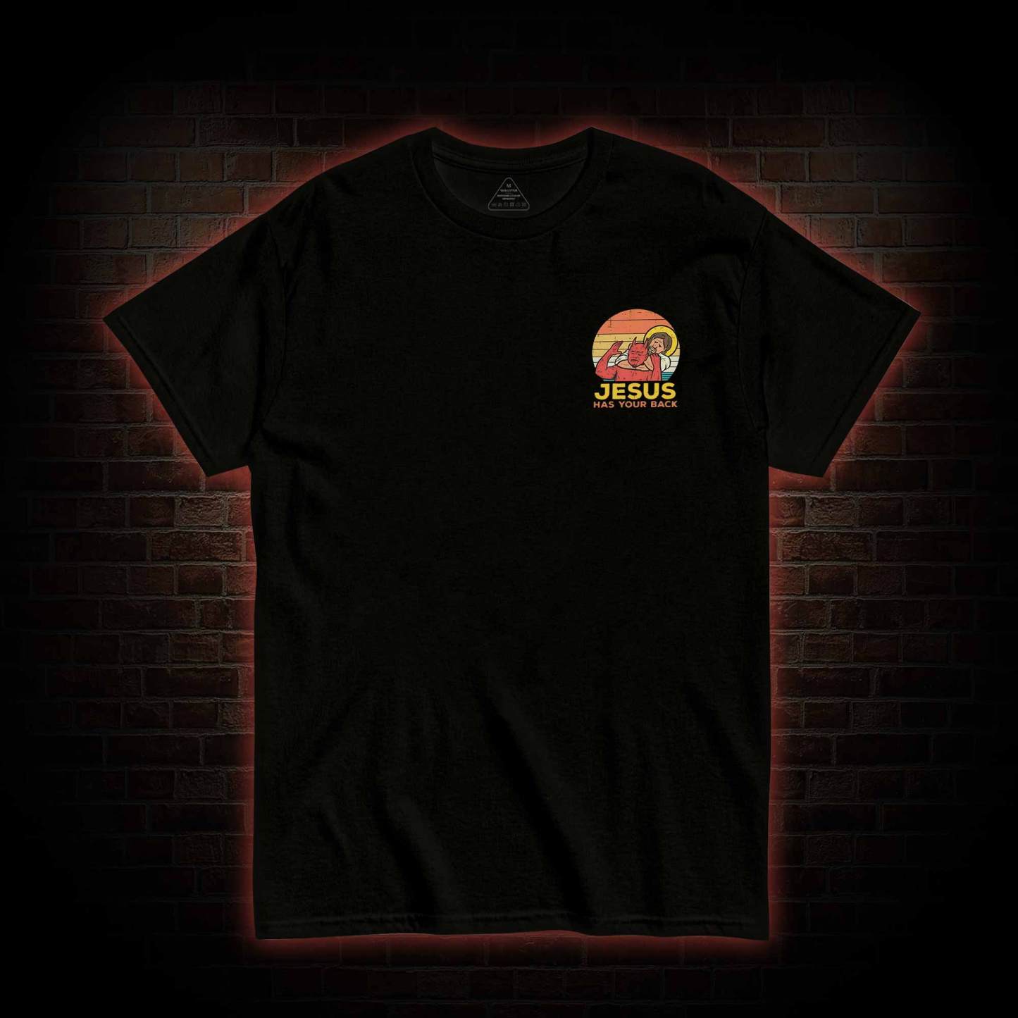 Jesus Has Your Back Back Print T-Shirt