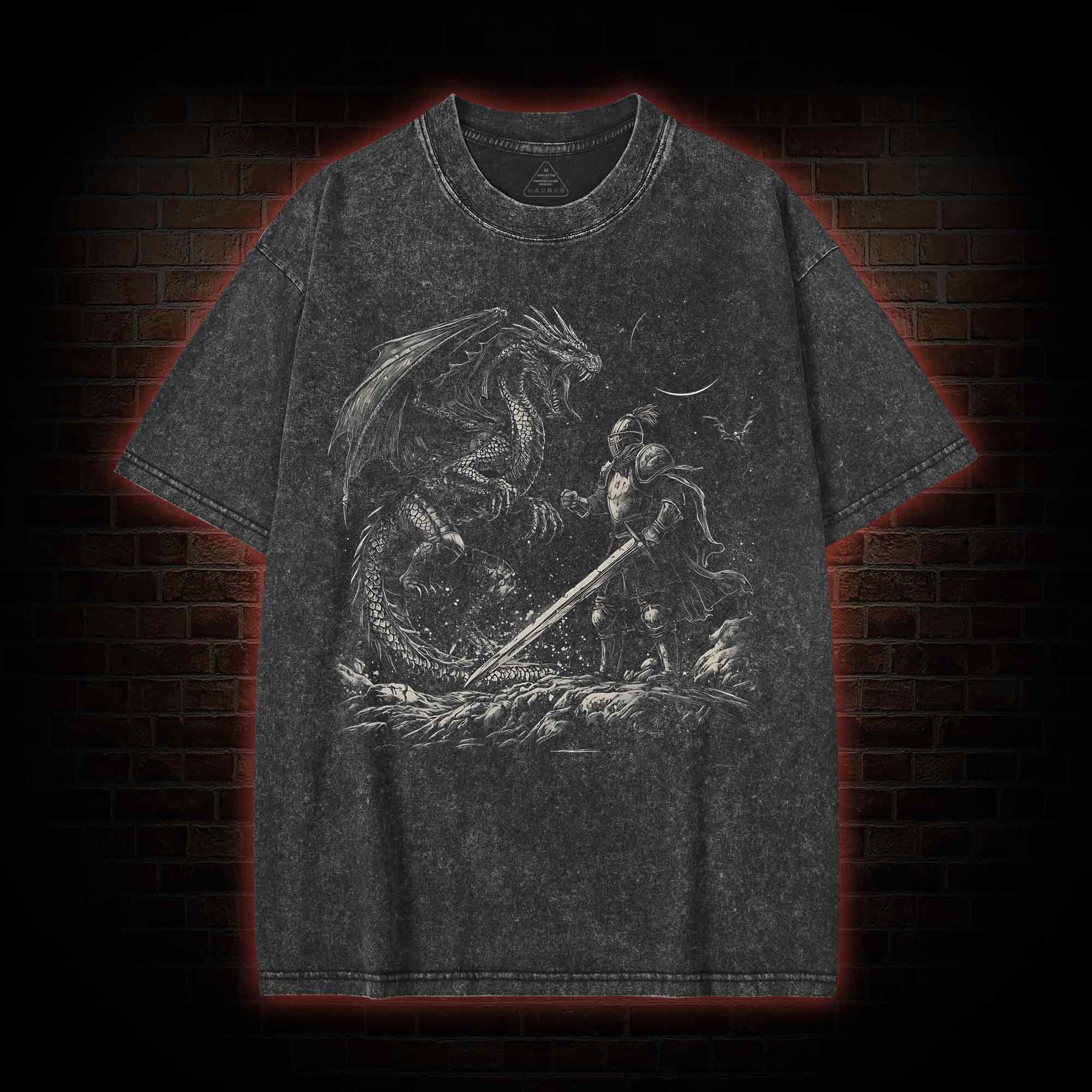 Dragon and Knight Washed T-shirt
