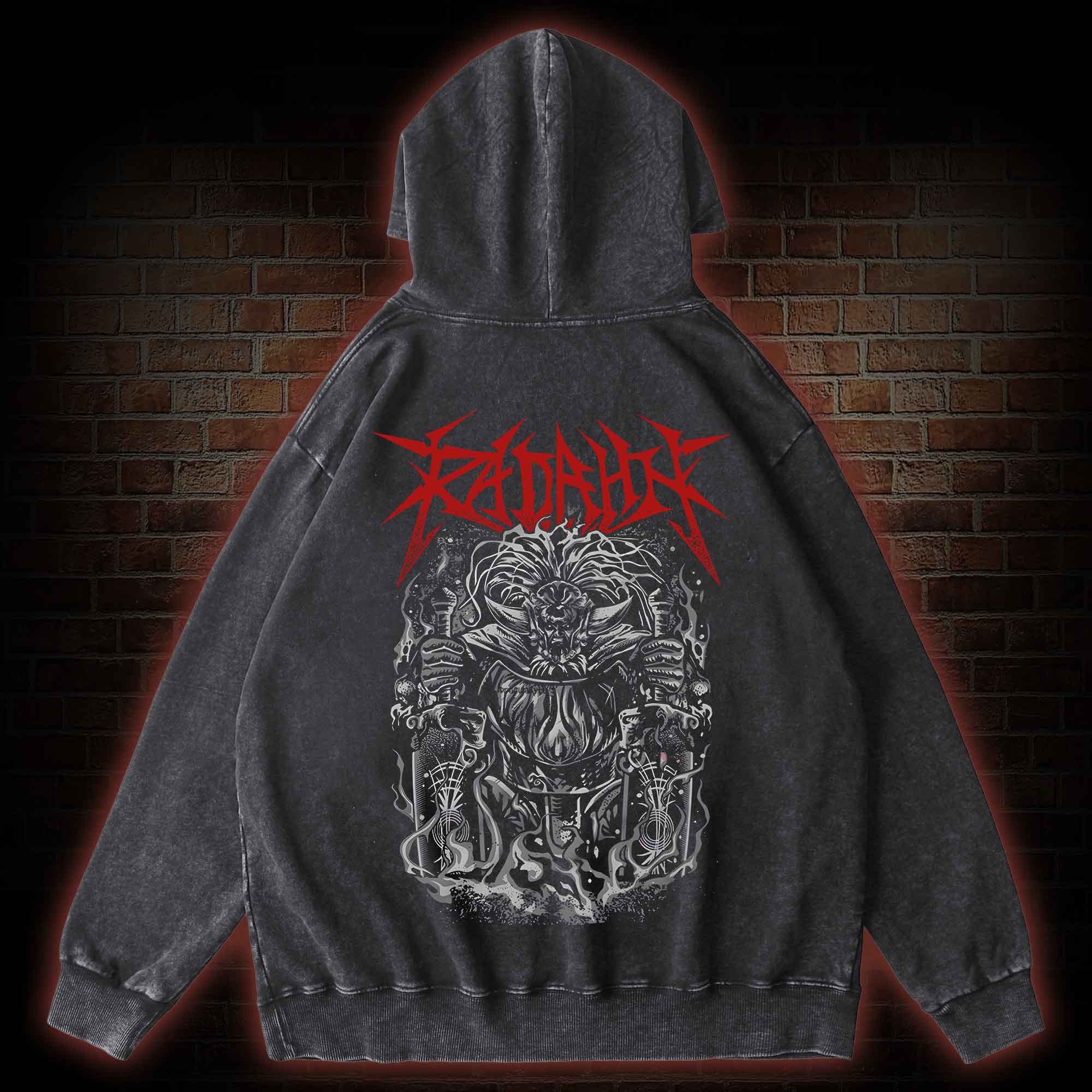 Gravity King Back Print Washed Hoodie