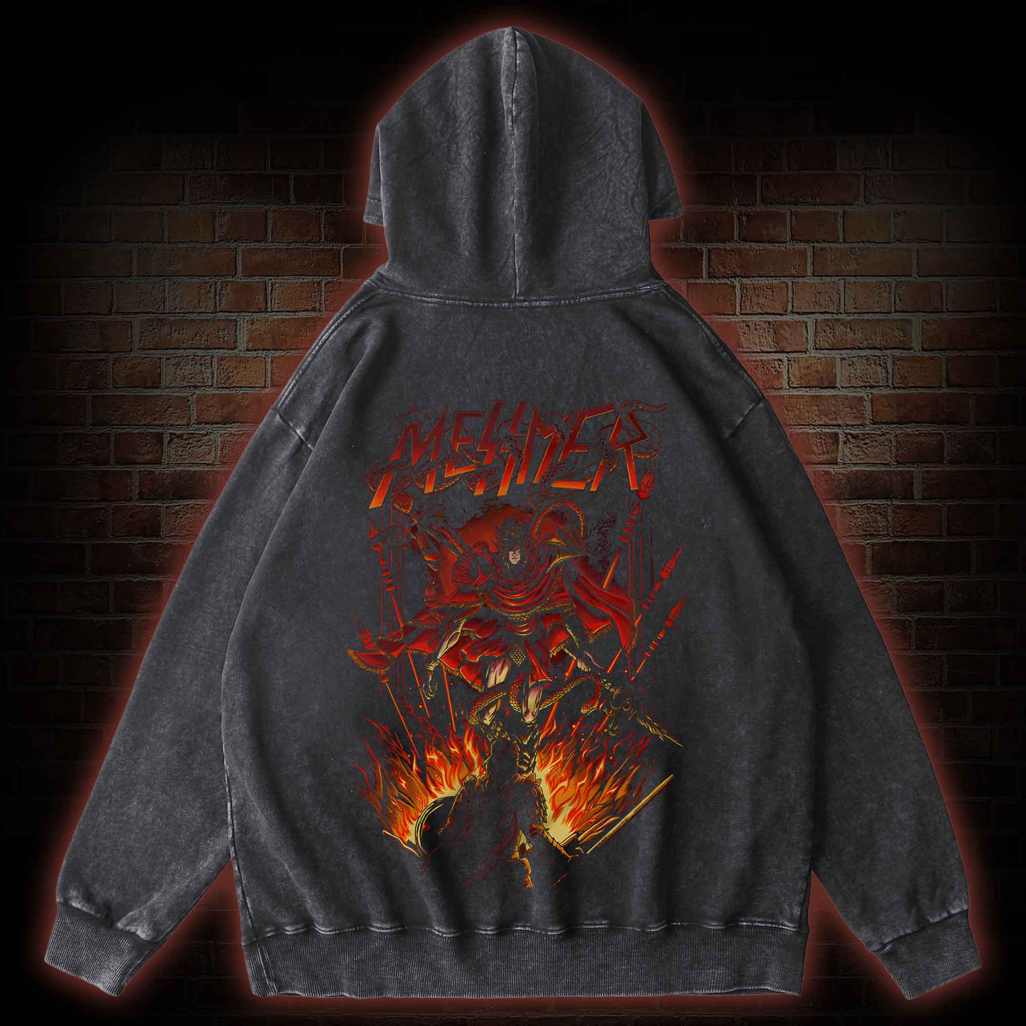 The Impaler Back Print Washed Hoodie