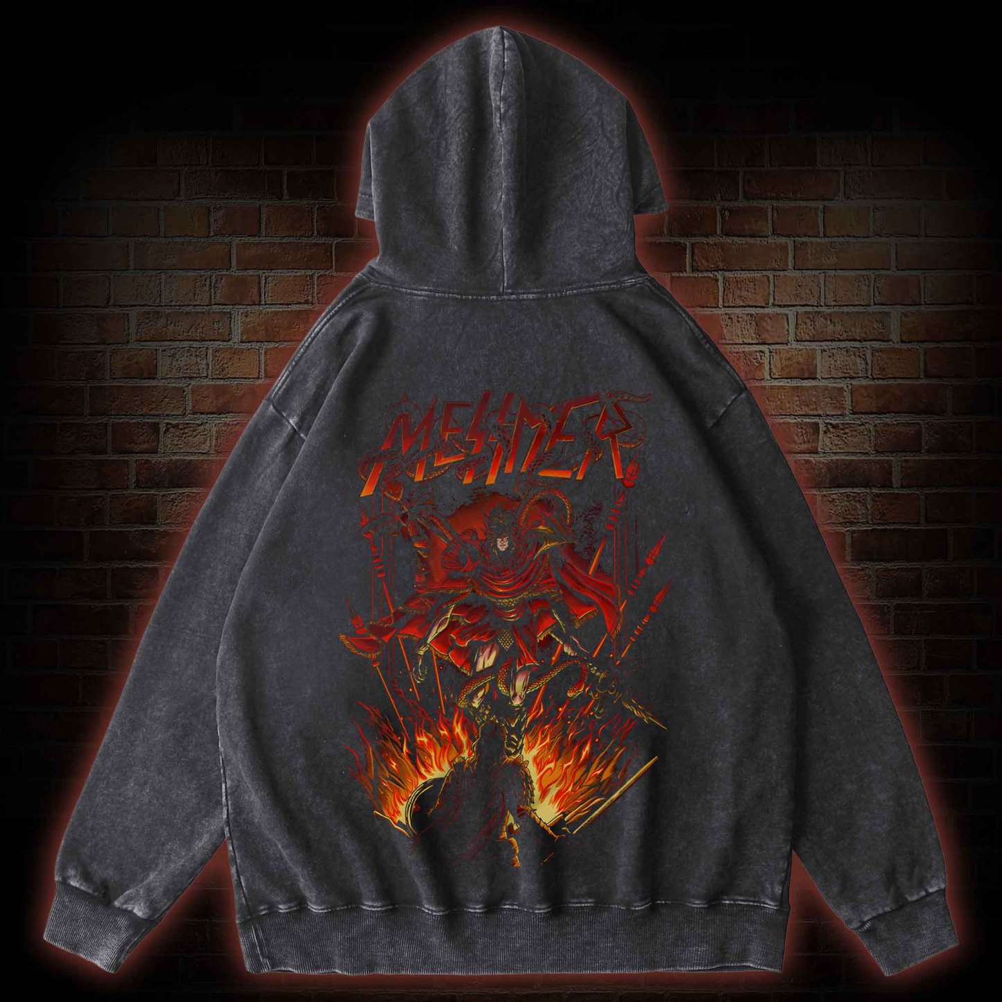 The Impaler Back Print Washed Hoodie