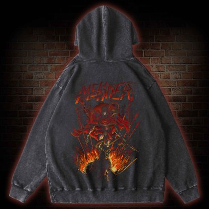 The Impaler Back Print Washed Hoodie