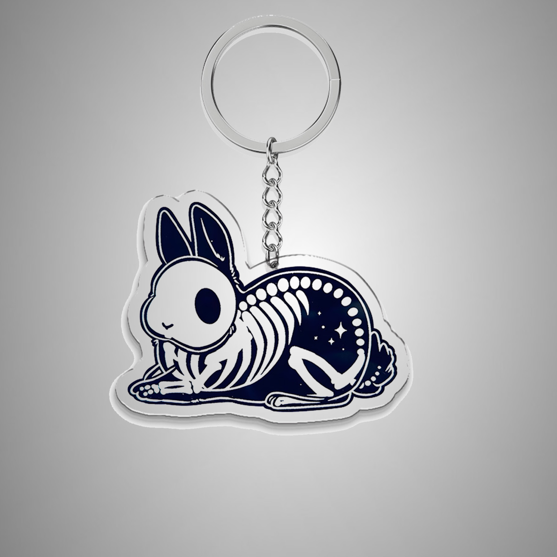 Skeleton Rabbit 1pc Keychain