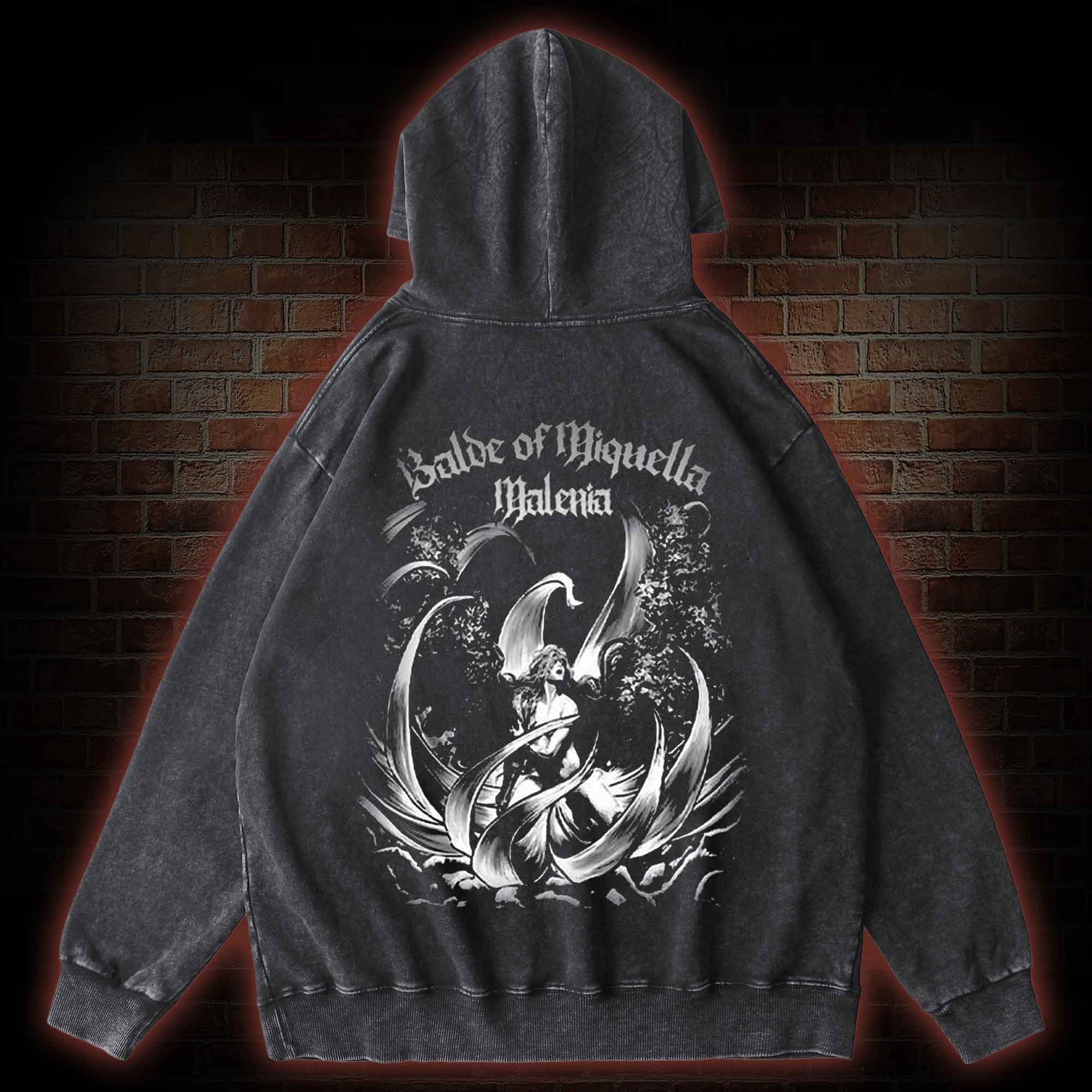 I Dreamt for So Long Back Print Washed Hoodie