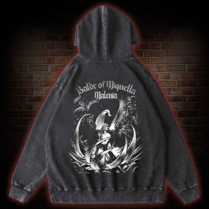 I Dreamt for So Long Back Print Washed Hoodie
