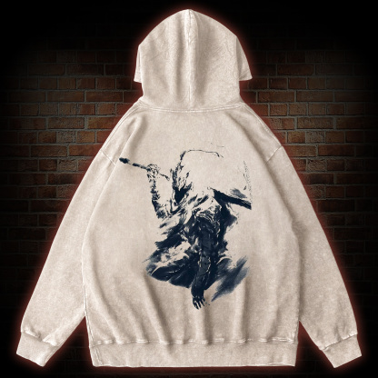 Abyss Vintage Back Print Washed Hoodie