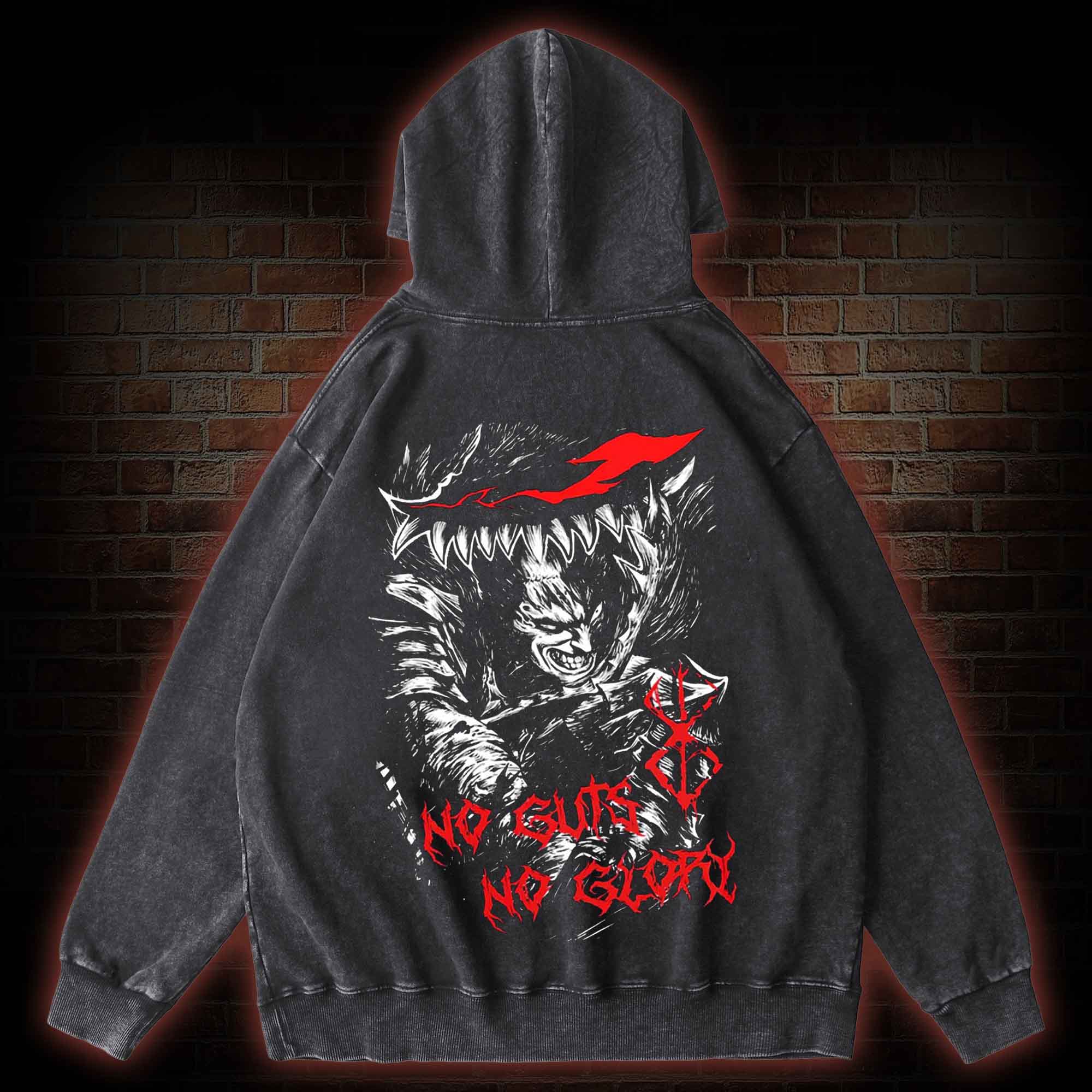 When I've Already Lost It Back Print Washed Hoodie