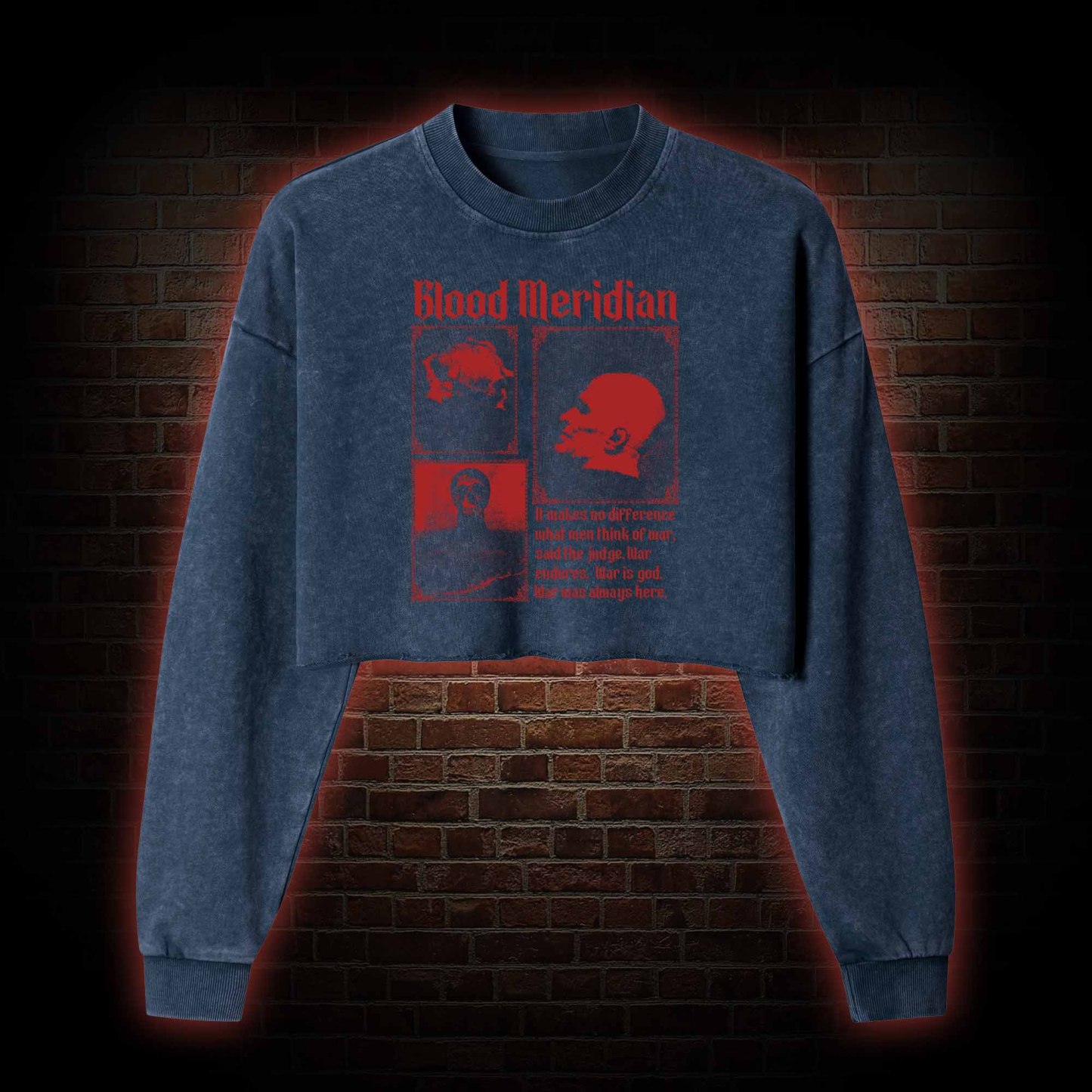 Blood Meridian Vintage Washed Cropped Sweatshirts