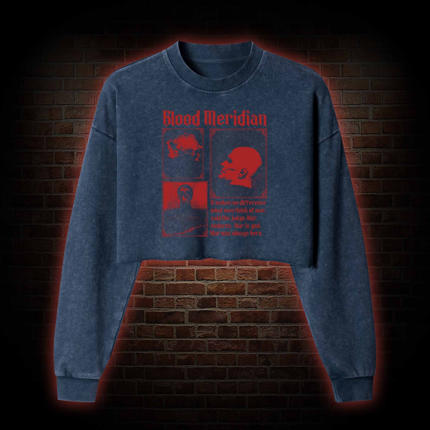 Blood Meridian Vintage Washed Cropped Sweatshirts