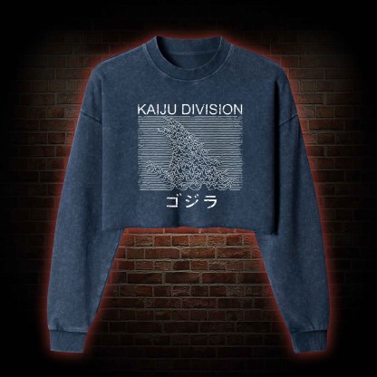 Kaiju Division Monster Washed Cropped Sweatshirts