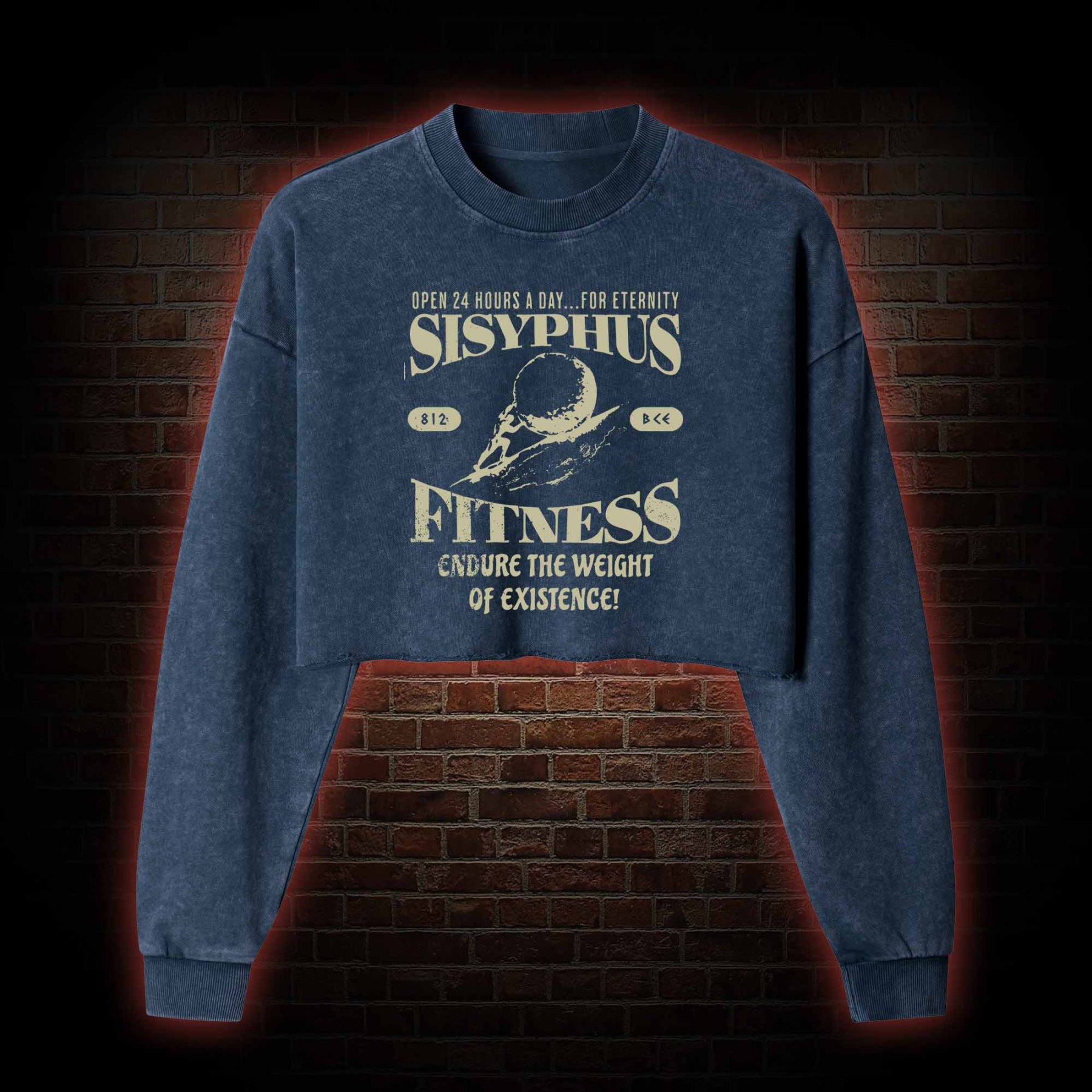 Sisyphus Fitness Washed Cropped Sweatshirts