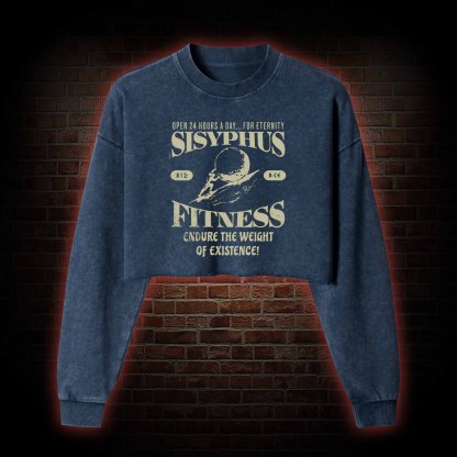 Sisyphus Fitness Washed Cropped Sweatshirts