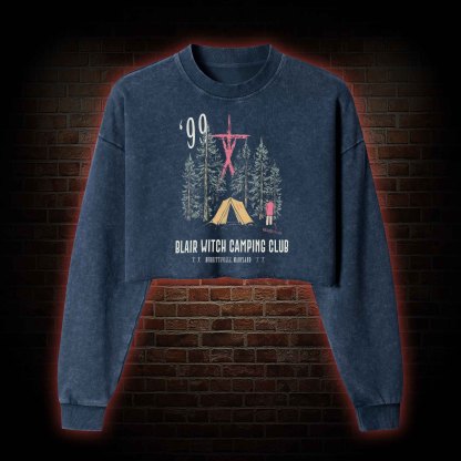 Witch Camping Washed Cropped Sweatshirts